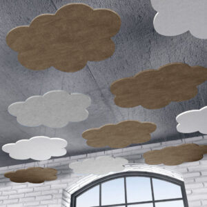 Panneau acoustique de plafond Bilnora, extra dense, en forme de nuage 82×125×1,2 cm